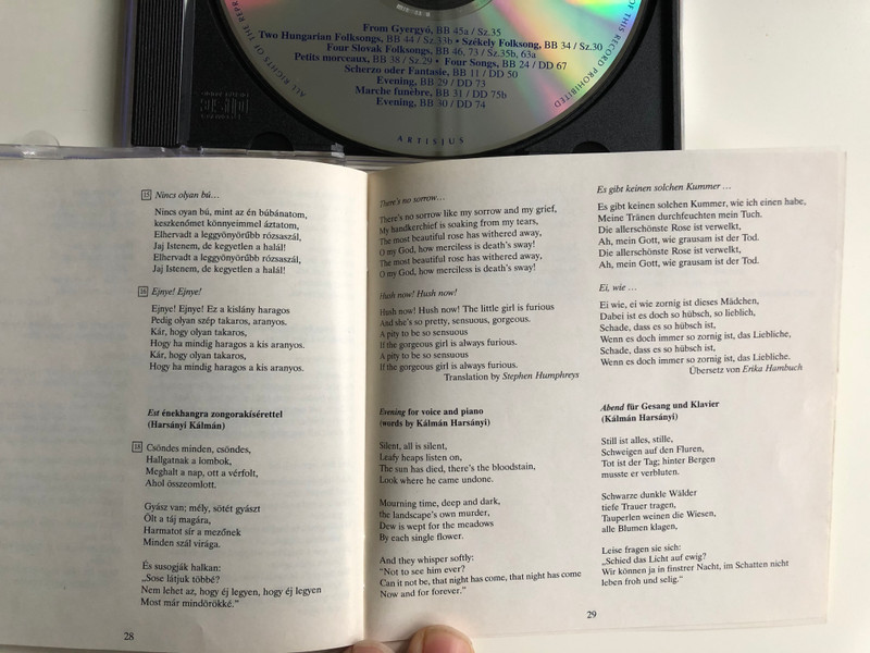 Bartok Complete Edition / Rapities / From Gyergyo, Two Hungarian Folksongs, Szeleky Folksong, Four Slovak Folksongs, Petits morceaux, Four Songs, Scherzo oder Fantasie / Hungaroton Classic Audio CD 2000 Stereo / HCD 31909