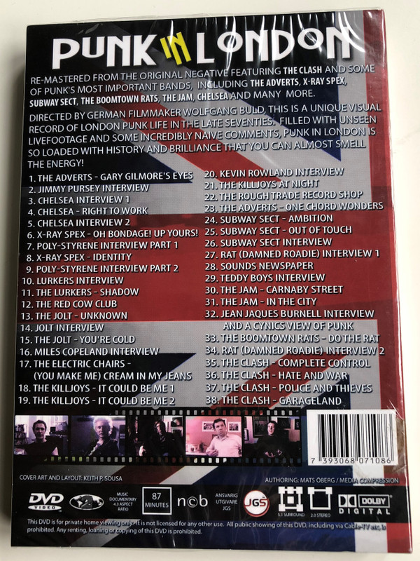 Punk in London DVD Featuring: The Clash + X-Ray Spex + The Jam / Directed by Wolfgang Buld / Re-mastered from the original negative (7393068071086)