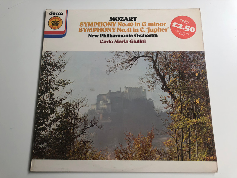 Mozart – Symphony No. 40 In G Minor, Symphony No. 41 In C, "Jupiter" / New Philharmonia Orchestra, Carlo Maria Giulini / Decca Jubilee Series / Decca ‎LP 1977 Stereo / JB 8