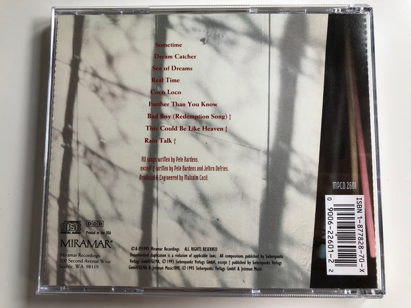Pete Bardens ‎– Further Than You Know / Miramar ‎Audio CD 1993 / MPCD 2601