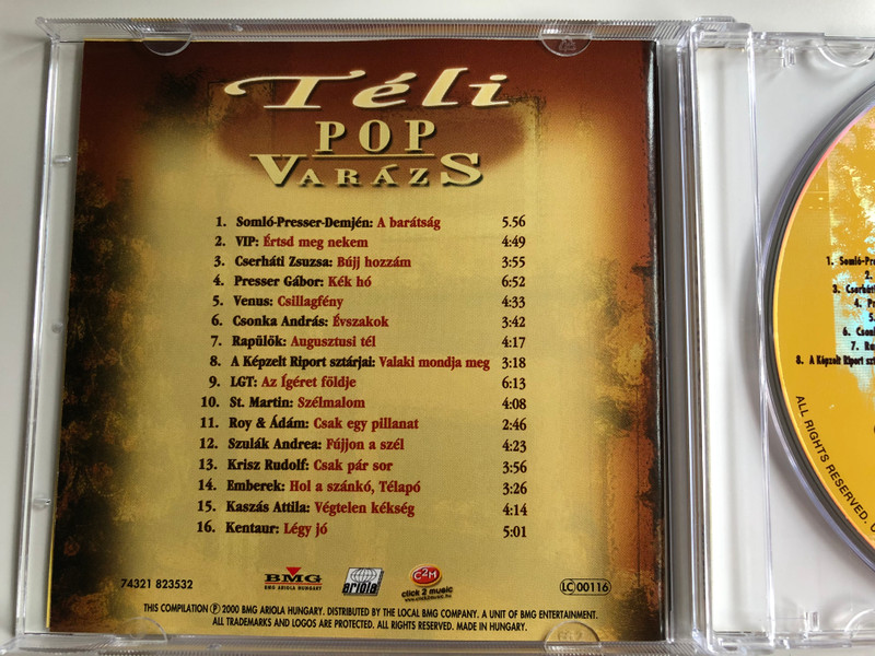Teli Pop Varazs / Presser Gabor, Somlo es Demjen, Roy & Adam, Venus, Cserhati Zsuzsa, Rapulok, LGT / BMG Ariola Hungary Audio CD 2000 / 74321 823532