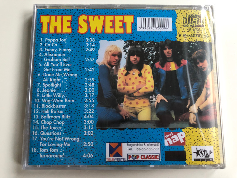 The Sweet ‎– Best Of The Sweet / Wig-Wam Bam, Co-Co,  Poppa Joe, Ballroom Blitz, Funny Funny, Hell Raiser / Pop Classic / Euroton ‎Audio CD / EUCD-0009
