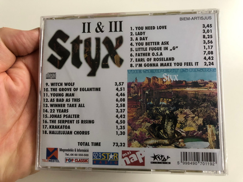 Styx II & III / Pop Classic / Euroton Audio CD / EUCD-0119