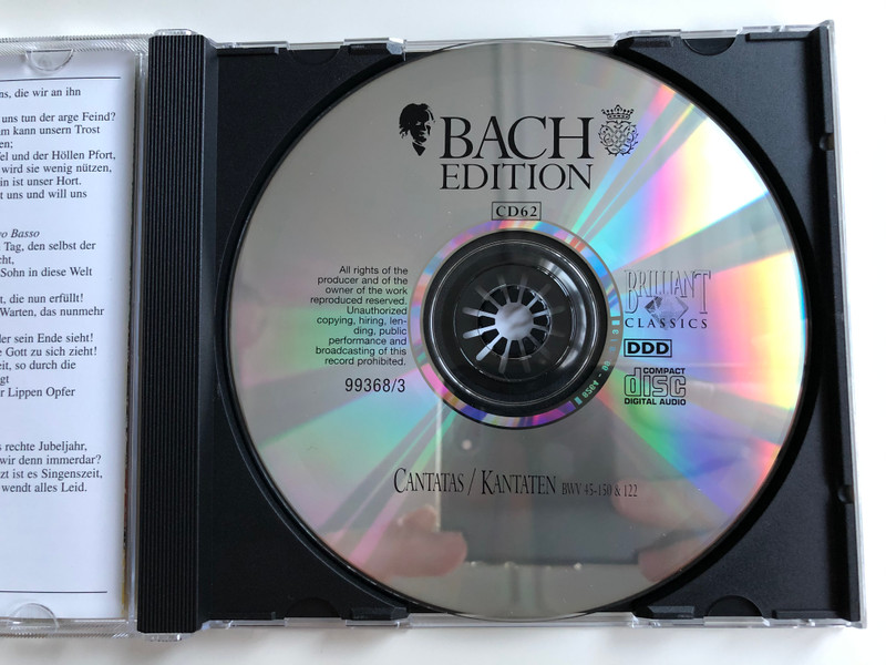 Bach Edition / Cantatas - Kantaten / Es Ist Dir Gesagt, Mensch, Was Gut Ist (BWV 45), Nach Dir, Herr, Verlanget Mich (BWV 150), Das Neugeborne Kindelein (BWV 122 / Brilliant Classics ‎Audio CD / 99368/3
