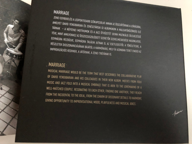 Mariage - David Yengibarian Trio Feat. Lukacs Miklos / Hunnia Records & Film Production Audio CD 2014 / HRCD1411