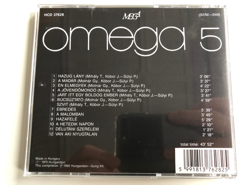 Omega 5 / Hungaroton ‎Audio CD 1992 / HCD 37628 / Omega együttes