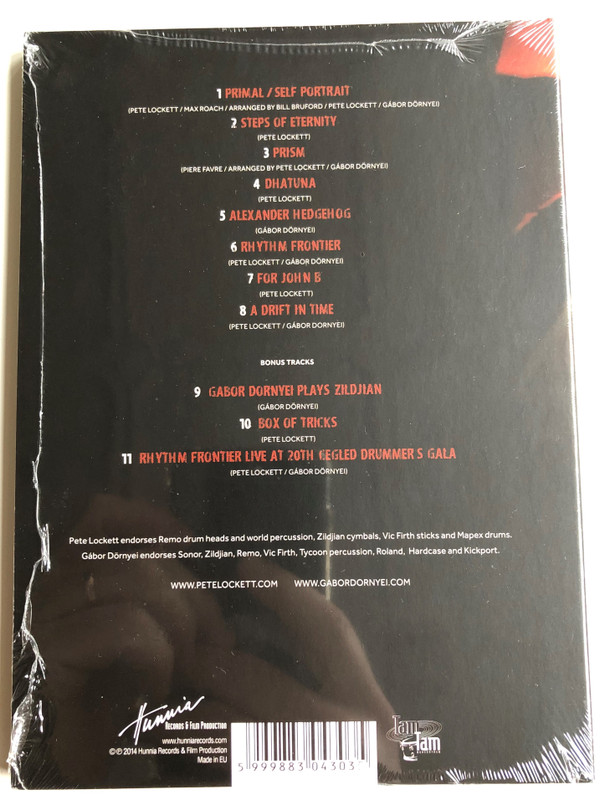 Pete Lockett - Gábor Dörnyei - Rhythm Frontier DVD 2014 / Hunnia Records & Film Production / Primal / Self Portrait, Prism, Dhatuna, For John B, A drift in time (5999883043035)