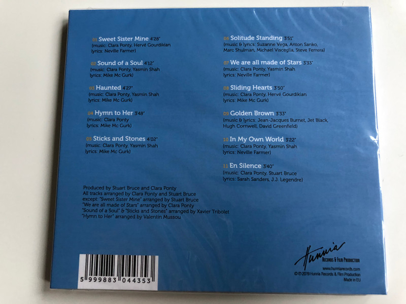 Clara Ponty - Face to the Sun / Hunnia Records & Film Production Audio CD 2019 / HRCD 191
