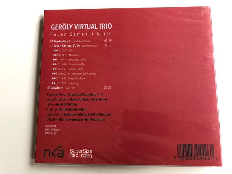 Geroly Virtual Trio - Seven Samurai Suite / Not Original Motion Picture Soundtrack / Hunnia Records & Film Production Audio CD 2019 / HRCD1904
