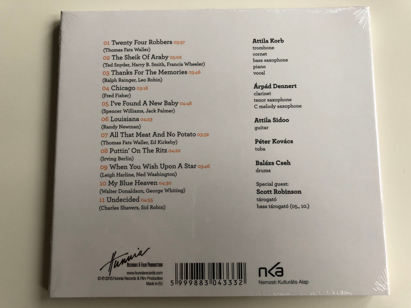 PapaJazz - My Blue Heavin - With Special Guest Scott Robinson / Hunnia Records & Film Production Audio CD 2015 / HRCD 1524