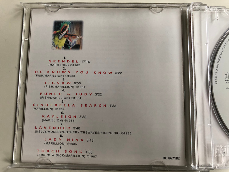 Marillion ‎– Kayleigh / He Knows You Know, Punch & Judy, Lavender, Torch Song / Disky ‎Audio CD 1996 / DC 867182