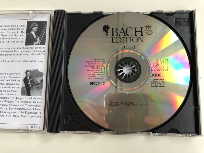 Bach Edition / Violin Sonatas BWV 1017-1019 = Violinsonaten / Brilliant Classics ‎Audio CD / 99375/12