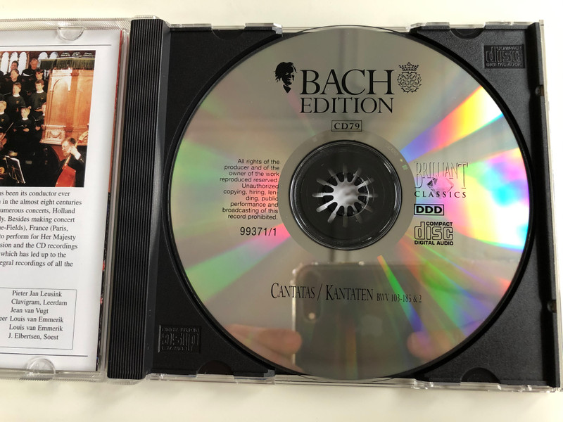 Bach Edition / Cantatas - Kantaten / Ihr Werdet Weinen Und Heulen BWV 103, Barmherziges Herze Der Ewigen Liebe BWV 185, Ach Gott, Vom Himmel Sieh Darein BWV 2 / Brilliant Classics Audio CD / 99371/1