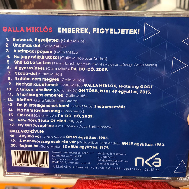 Galla Miklós ‎– Emberek, Figyeljetek! / GrundRecords Audio CD 2019 / GR139