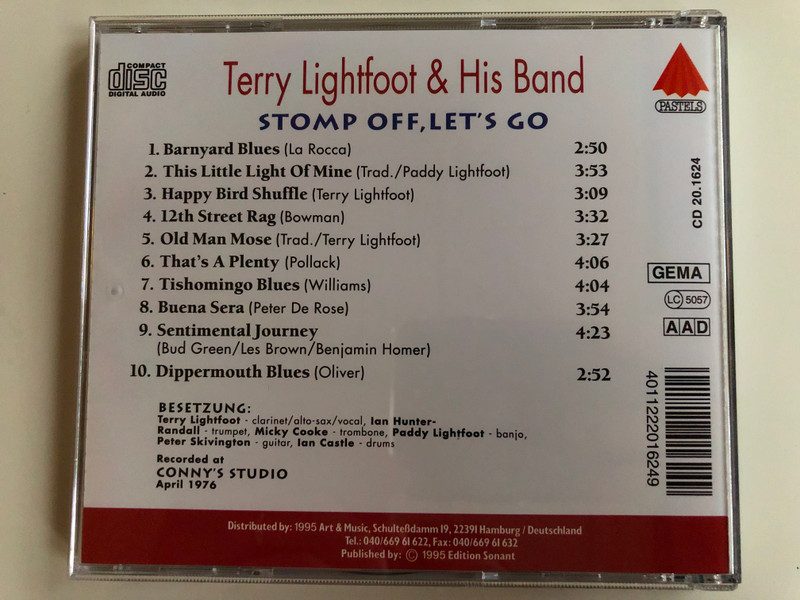 Terry Lightfoot & His Band - Stomp Off, Let's Go / Buena Serra, Happy Bird Shuffle, That's A Plenty, Sentimental Journey, u.a. / Digital Remastered Jazz Edition / Pastels Audio CD 1995 / CD 20.1624