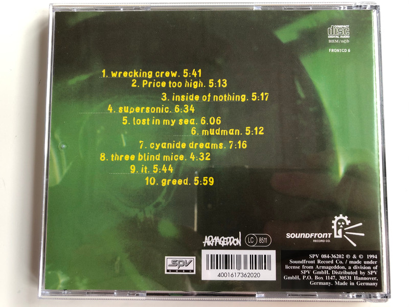 Crawley ‎– Supersonic / Soundfront Records ‎Audio CD 1994 / CD 084-36202