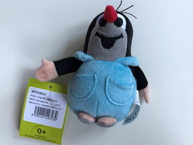 Krtek - Little mole in pants - Mole w. accesories / Krteček s dopinky / Maulwurf m Zubehör / Kék nadrágos Kisvakond / 49703BOX (8590121497039)