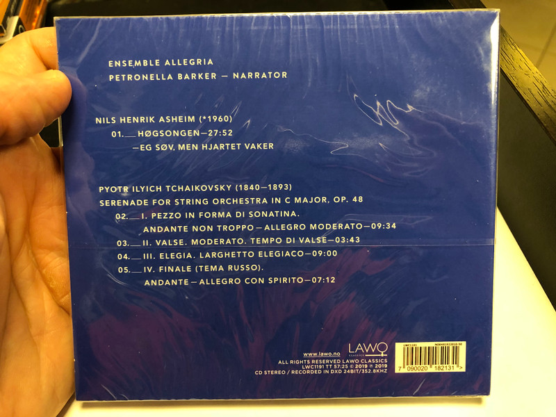 Asheim – Høgsongen, Tchaikovsky - Serenade / Ensemble Allegria, Petronella Barker ‎/ Lawo Classics ‎Audio CD 2019 Stereo / LWC1191