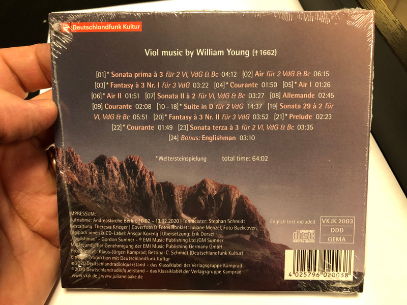 Juliane Laake Ensemble Art d'Echo - Englishman In Tyrol / Deutschlandradio Audio CD 2020 / VKJK 2003