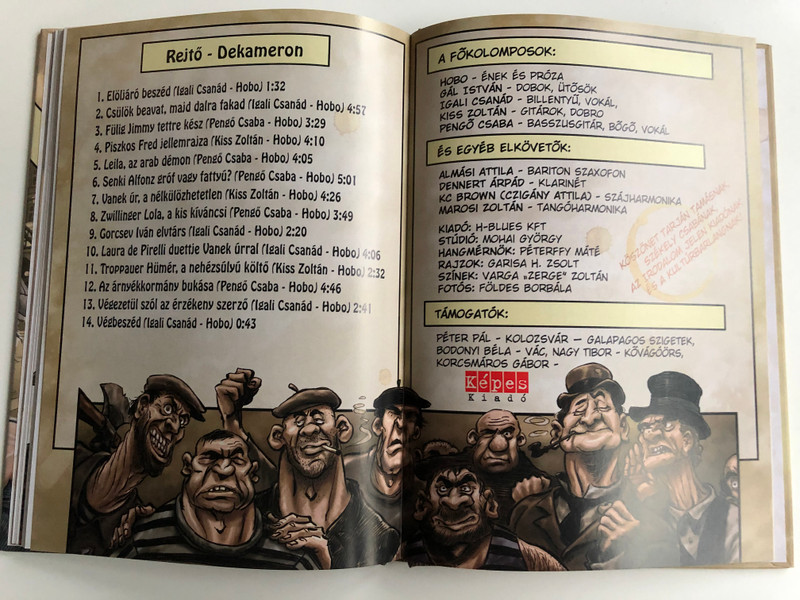 Hobo - Rejtő Dekameron Comic Book with Audio CD / H-Blues Kft. 2020 / Book Illustrations by Garisa H. Zsolt - Coloring by Varga "Zerge" Zoltán / Edited by Hobo - Földes László (9786150095677)
