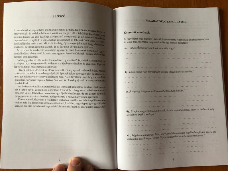 Mondatelemzési feladatok 2. by Gaál Edit / Az összetett és a többszörösen összetett mondat - Közép- és felsőfokú feladatok és gyakorlatok / Hungarian grammar workbook - complex sentences / Tinta könyvkiadó 2020 (9789634092667)