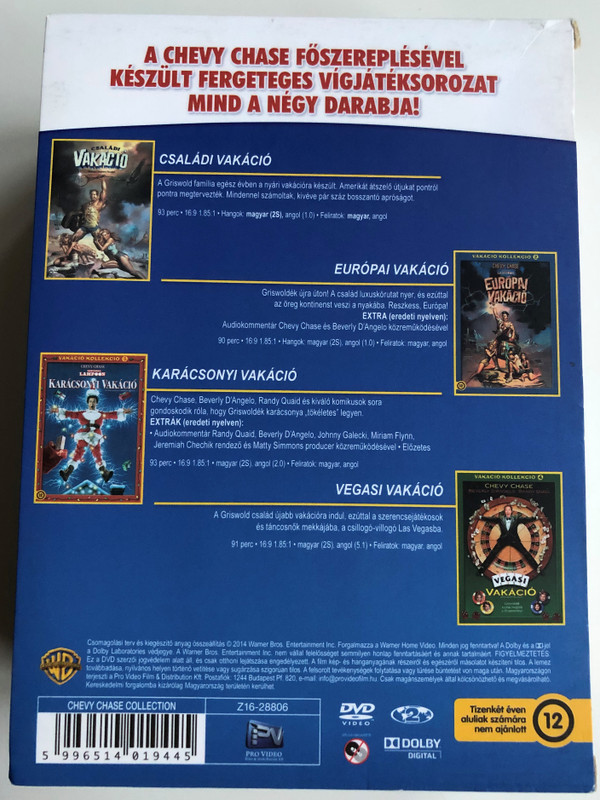 Chevy Chase Collection - National Lampoon 4xDVD SET Vakáció Kollekció / Directed by Harold Ramis, Amy Heckerling, Jeremiah S. Chechik, / National Lampoon's Vacation, European Vacation, Christmas Vacation, Vegas Vacation (5996514019445)
