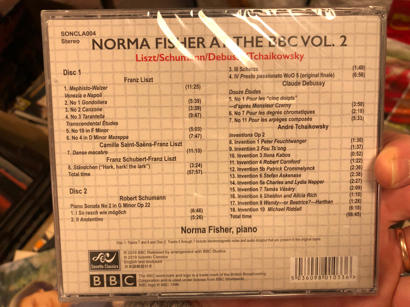 Norma Fisher At The BBC Vol. 2: Liszt, Schumann, Debussy, Tchaikowsky / Sonetto Classics ‎2x Audio CD 2019 Stereo / SONCLA004