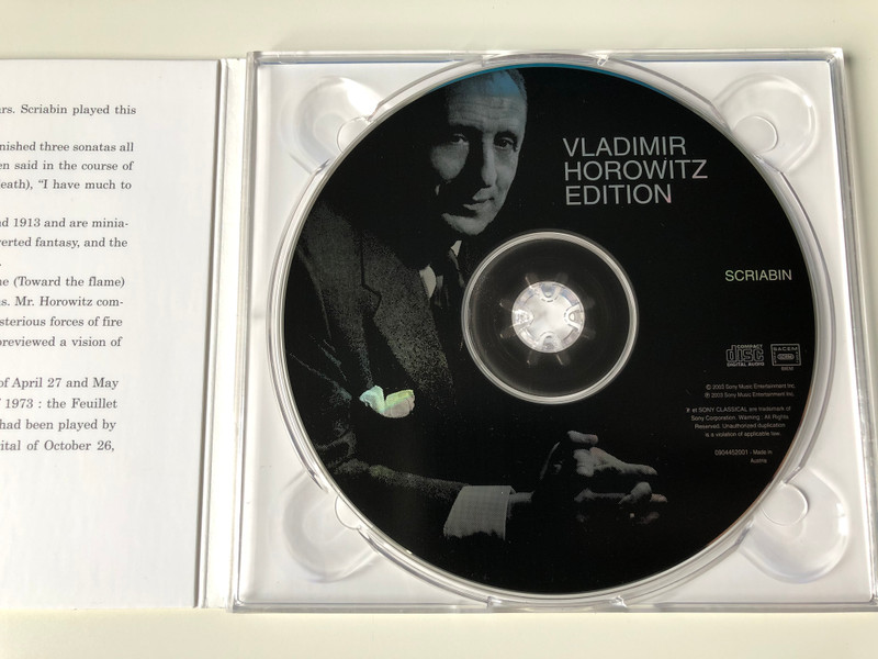 Horowitz Plays Scriabin / Sony Classical Audio CD 2003 / SMK90445