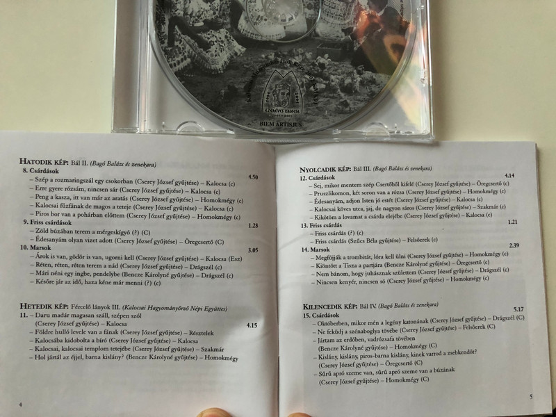 Kalocsai Kiskocsmában (Vasárnap Este A Bálban) / In A Little Pub Of Kalocsa (Sunday Evening Dance Party) = In Kalocsaer Kneipe (Am Sonntag Abend Im Ball) / Kalocsai Múzeumbarátok Köre ‎Audio CD 2002 / KMK01