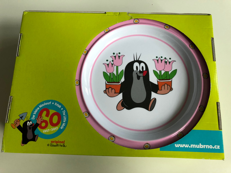 Krtek - Little Mole Kid's tableware 3 pcs rattle - Krteček Dětské nádobí - Der Kleine Maulwurf - Kindergeschirr / Kisvakond gyerek étkészlet / 68703A / Sada nádobi 3d. Krtek chras. ruž (8590121687034)