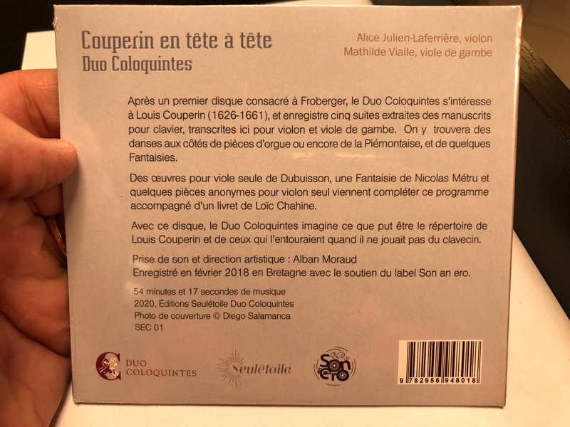 Couperin en tete a tete - Duo Coloquintes / Alice Julien-Laferriere, Mathilde Vialle / Seuletoile Audio CD 2020 / SEC 01