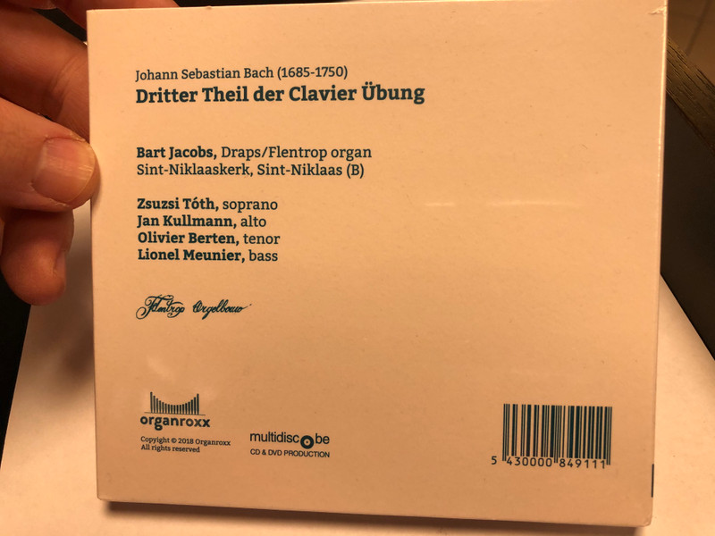 Johann Sebastian Bach - Dritter Theil der Clavier Ubung - Bart Jacobs / organroxx Audio CD / 5430000849111
