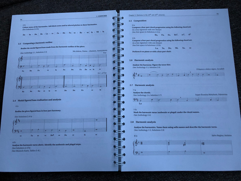 A Practical Approach to Harmony by Dr. Katalin Kiss / From the Birth of Polyphony to the Baroque Era / Editio Musica Budapest 2015 - Liszt Ferenc Academy of Music / Anthology - Exercises - Solutions (9789633307670)