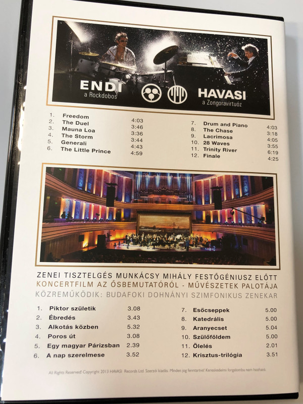 Havasi - Drum & Piano CD - Ecset & Zongora DVD Limited Edition / 2 lemezes extra DVD és CD változat / Modern classical Composer & Piano Virtuoso / Zenei Tisztelgés Munkácsy Mihály előtt / Budafoki Dohnányi Szimfonikus Zenekar (Havasi2Lemezes)