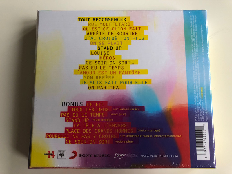 Ce Soir On Sort... - Patrick Bruel ‎/ Edition Speciale Bonus 8 Nouveaux Titres Dont 3 Inedits - Le fil, Tous les deux, La tete a l'envers / Sony Music ‎2x Audio CD 2019 / 19439704552