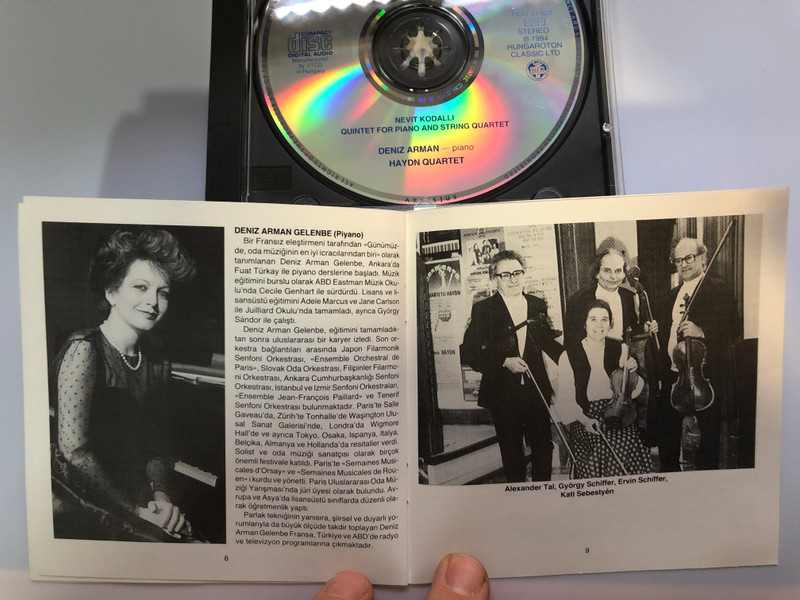 Ulvi Cemal Erkin: Quintet for Piano and String Quartet, 11 Piano Pieces / Nevit Kodalli: Quintet for Piano and String Quartet / Deniz Arman Gelenbe, Haydn Quartet / Hungaroton Classic Audio CD 1994 Stereo / HCD 31563 