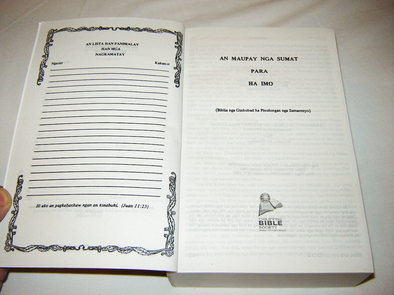 Samarenyo Bible / Baraan nga Biblia / Samarenyo Popular Version