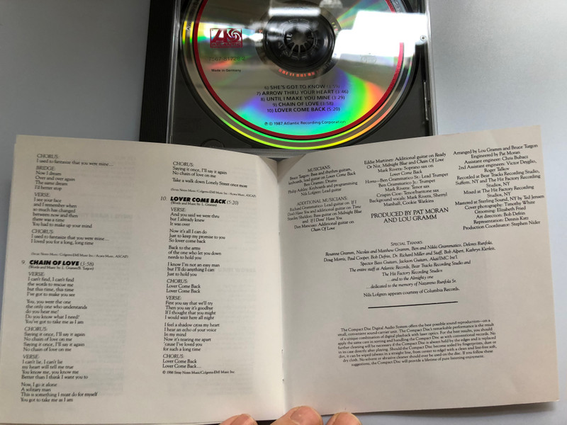 Lou Gramm ‎– Ready Or Not / Atlantic ‎Audio CD 1987 / 7567-81728-2