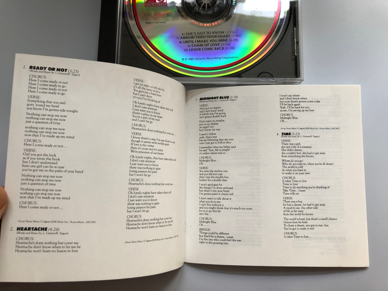 Lou Gramm ‎– Ready Or Not / Atlantic ‎Audio CD 1987 / 7567-81728-2
