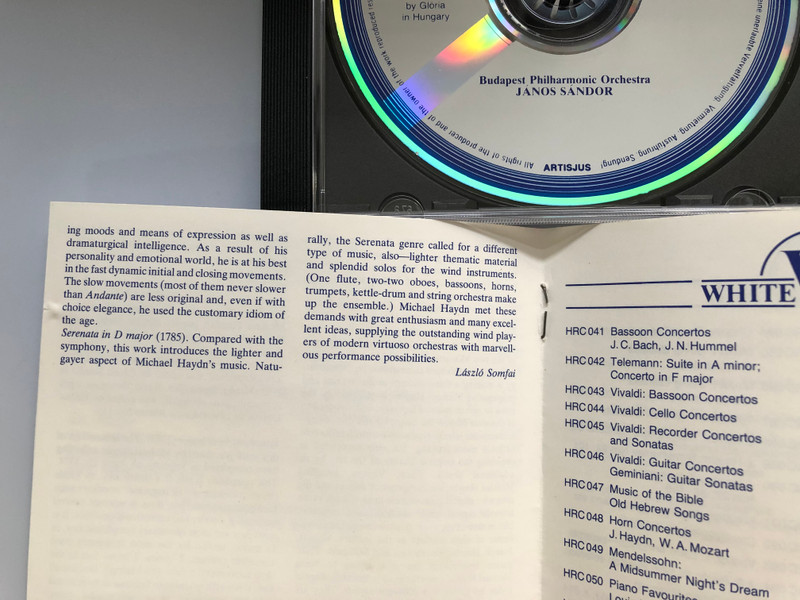 Michael Haydn - Serenade, Symphony in D Major / Budapest Philharmonic Orchestra, Janos Sandor / Hungaroton Audio CD 1988 Stereo / HRC 100