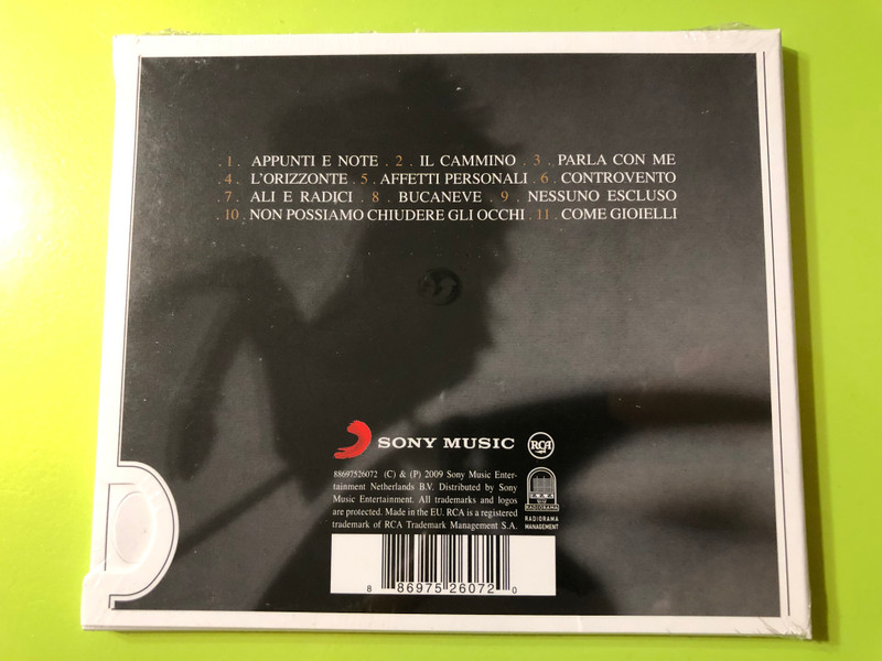 Eros Ramazzotti Soars with 'Ali e radici' (Wings and Roots): A Musical Odyssey Unveiled in his Eleventh Studio Album (2009) - Sony Music's Audio CD (886975260720)