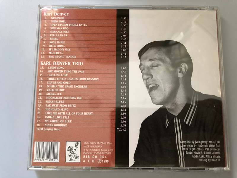 Wimoweh - Karl Denver / The Karl Denver Trio, Wimoweh / Rock In Box Records Audio CD 1999 / RIB CD 054