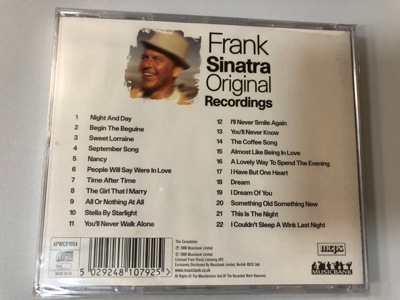 Frank Sinatra ‎– Original Recordings / People Will Say Were In Love, Night And Day, Begin The Beguine, And Many More / Musicbank ‎Audio CD 2000 / APWCD1054