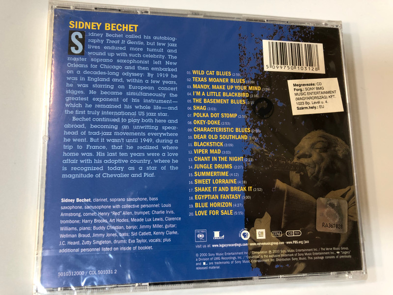 Sidney Bechet ‎– Ken Burns Jazz / Legacy ‎Audio CD 2000 / 501031 2