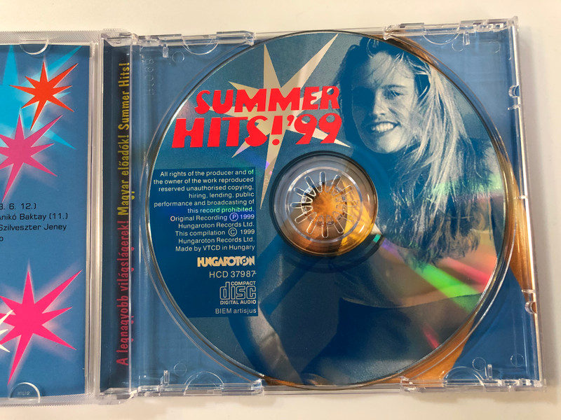 Summer Hits! '99 / Look At Me, Boom,Boom,Boom, Esmeralda, Mambo No. 5 (...a little bit), Sexy,Sexy Lover, Give a Little Love, Livin' La Vida Loca, ...Baby One More Time, Anyone / Hungaroton Audio CD 1999 / HCD 37987