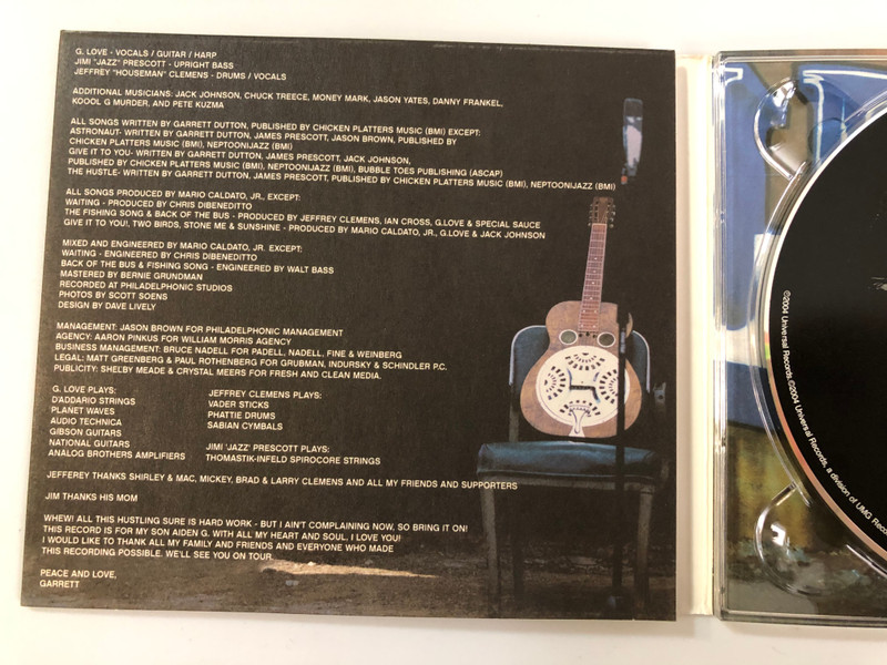 G. Love ‎– The Hustle / Brushfire Records ‎Audio CD 2004 / 0602498637470