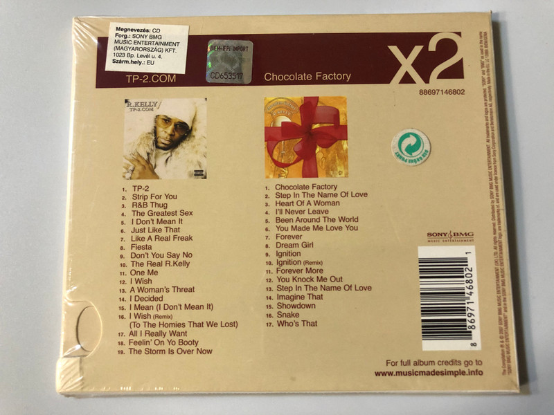 R. Kelly ‎– TP-2.COM, Chocolate Factory / Sony BMG Music Entertainment (UK) Ltd. ‎2x Audio CD 2007 / 88697146802 