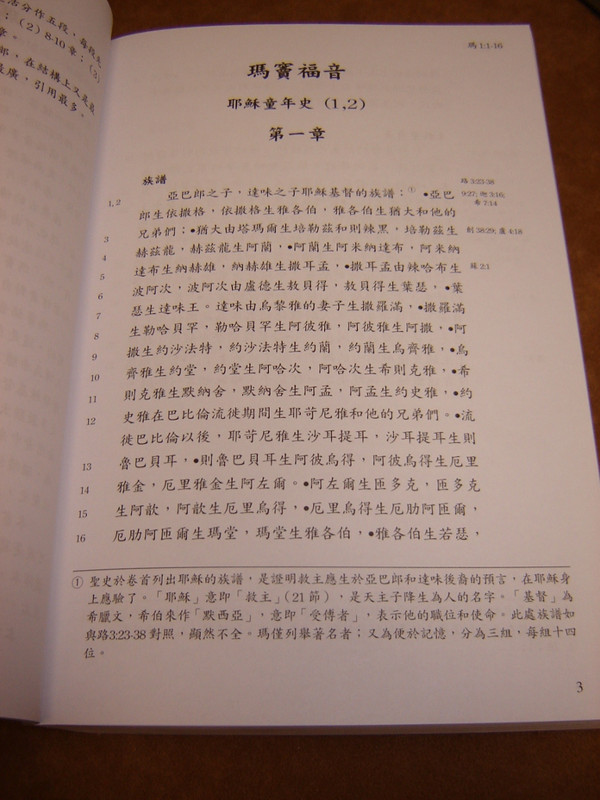 Chinese Catholic Study New Testament / Study Edition with footnotes and refrences