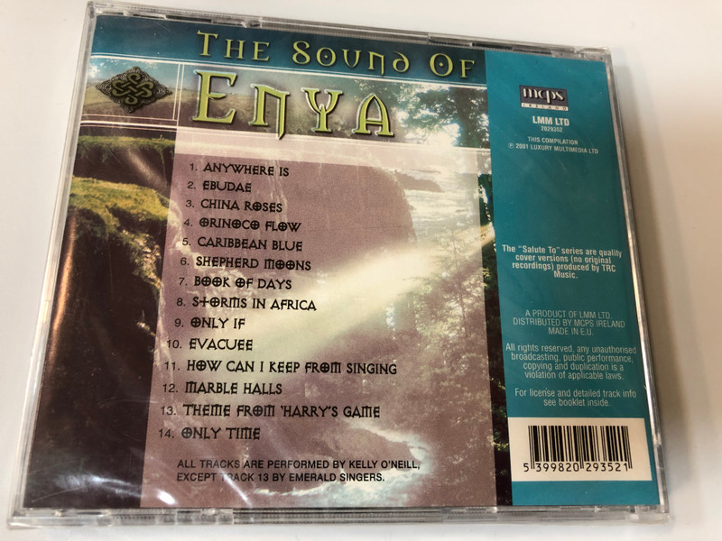 The Sound Of Enya / Orinoco Flow, Only Time, Caribbean Blue, Anywhere Is, and many more / Performed By Kelly O'Neill & Emerald Singers ‎/ Galaxy Music ‎Audio CD 2001 / 2029352