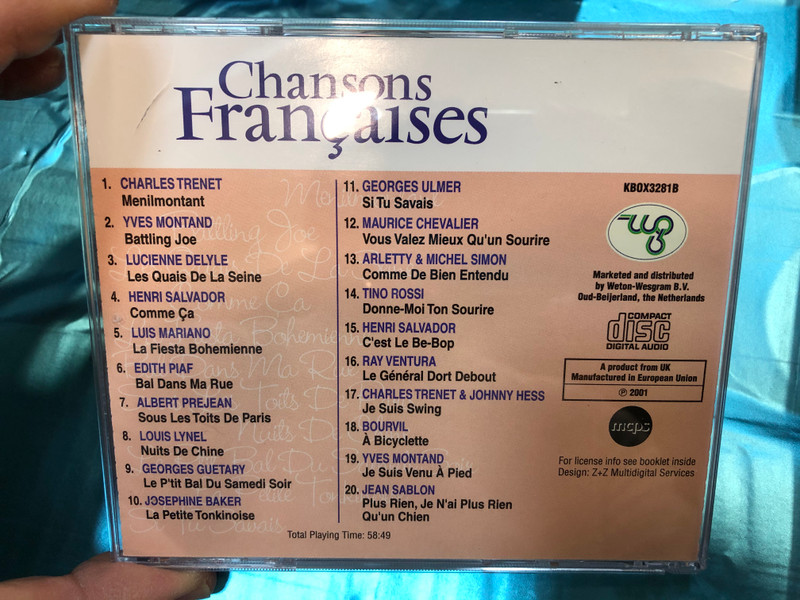 Chansons Françaises - Volume 5 / Maurice Chevalier, Berthe Sylva, Edith Piaf, Henri Salvador, Leo, Tino Rossi, Lucienne Delyle, Jean Sablon, Ray Ventura / Weton-Wesgram 3x Audio CD 2001 / KBOX3281 